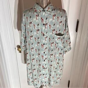 Men’s tropical 3xt macaw print button down S185